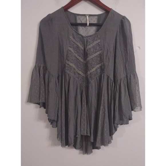 Free People Sweet Emotion Swing Top Gray Size Extra Small XS Oversized - Picture 1 of 7